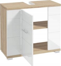 Szafka pod umywalkę z wycięciem na syfon 70x62,5x31,5cm Dąb sonoma Biały Rita