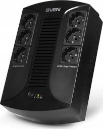 Zasilacz awaryjny UPS Sven UP-L1000E, ~230V, 510W,6 gniazdek euro, czarny