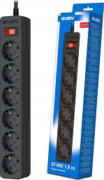 Listwa przeciwprzepięciowa SVEN SF-06E 3,0 m, (6 gniazd) czarna