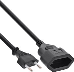 InLine InLine® Euro-Verlängerung, Eurostecker an Eurokupplung, schwarz, 1m