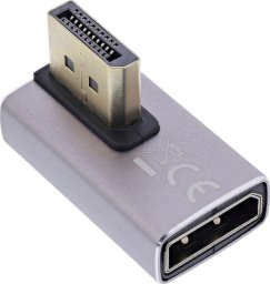 InLine® DisplayPort 1.4 Adapter, DisplayPort St/ Bu, 90° vertikal links, 8K UHD