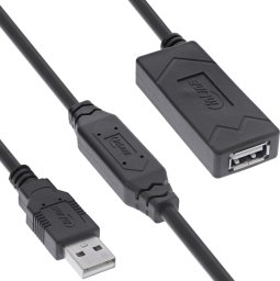 Kabel USB Manhattan USB-A - USB-A 15 m Czarny