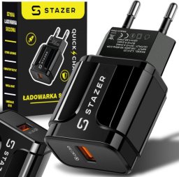 STAZER Ładowarka Sieciowa QC 1xUSB czarna