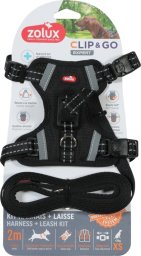 ZOLUX Zestaw szelki + smycz dla psa CLIP&GO XS czarny