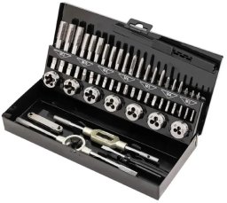 Zestaw gwintowników i narzynek 58el. (M2-M12) metalowa walizka