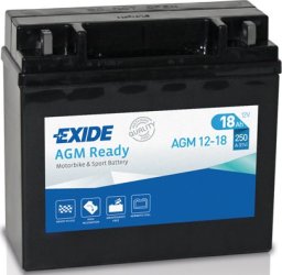 Akumulator AGM EXIDE 12V 18Ah 250A P+ Bezobsługowy 181x77x167mm Uruchomiony AGM12-18 pasuje do: BOMBARDIER OUTL. OUTLAND. BUELL S1 S...