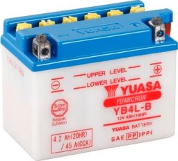Akumulator Kwasowy/Rozruchowy/Suchoładowany z elektrolitem (ograniczona sprzedaż konsumencka) YUASA 12V 4Ah 56A P+ Obsługowy elektrolit w zestawie 121x71x93mm Suchoładowany z elektrolitem YB4L-B pasuj