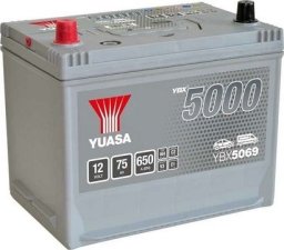 Akumulator YUASA 12V 75Ah/650A YBX5000 Silver High Performance SMF (L+ standardowy) 269x174x223 B9 (rozruchowy)
