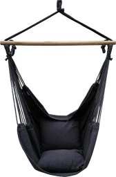 HAMAK FOTEL BRAZYLIJSKI 100X130CM I 2 PODUSZKI 40x40CM CZARNY