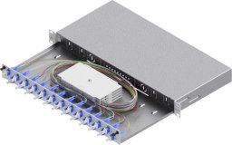 EASYLAN LWL-Spleissbox Grade C 48,26cm 19Zoll 1HE 24 Ports 24x LC-Duplex OS2