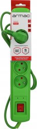 Listwa zasilająca Armac przeciwprzepięciowa 4 gniazda 1.5 m zielona (R5/15/Z)