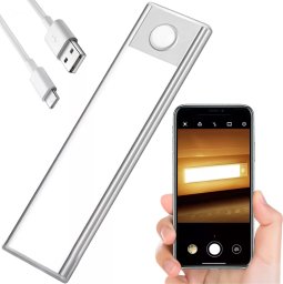 Lampka szafkowa z czujnikiem ruchu Listwa Alogy Motion Sensor LED Light 20cm do garderoby szafy kuchni Srebrna