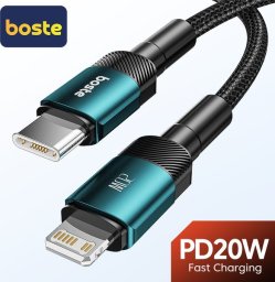 Boste Beauty Armor Series Fast Charging Data Cable USB-C to iP 20W 2m Green