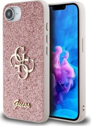 Guess Etui Guess Fixed Glitter Big 4G do       iPhone 16e różowy
