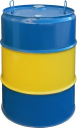 Beczka stalowa metalowa TH 60L korki 2 i 3/4 - NIEBIESKO-ŻÓŁTA Beczka stalowa metalowa TH 60L korki 2 i 3/4 - NIEBIESKO-ŻÓŁTA