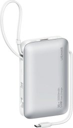 Powerbank USAMS XR Series CD228 10000mAh 20W + kabel USB-C/Lightning biały