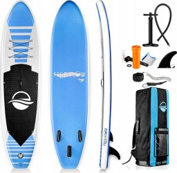 SereneLife Stand Up Paddling Board Deska SUP niebieska i Zestaw Akcesoriów