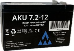 akumulator AGM 12V / 7,2Ah 151x65x94mm konektor 4,8mm