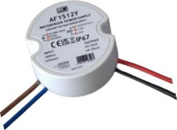 AF1524Y: MW Power 15W 24V/0.62A round LED power supply, IP67