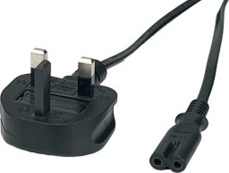 POSAC-C7UK50BK: POS AC-UK cable C7-YJT2[2,5A]-BS1363-YJ08[3A] H03VVH2-F2G0,75 L=5000 black