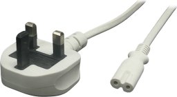 POSAC-C7UK50WH: POS AC-UK cable C7-YJT2[2,5A]-BS1363-YJ08[3A] H03VVH2-F2G0,75 L=5000 white