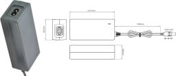 POSC 12V/3A/36W, desktop, gniazdo AC: IEC C8, wtyk DC:2.5/5.5 (+)