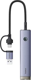 Hub 4w1 Baseus UltraJoy USB-A&USB-C do 3xUSB3.0+USB-C+RJ45 (szary)