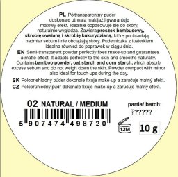 Hean Puder utrwalający Feel Natural! Fixing powder 10g Natural/Medium (02)