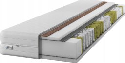 Materac sprężynowy GoldPLUS 90x190 cm z KOKOSEM | Dwustronny H3 i H4| 7 stref | Rdzeń ze sprężyn kieszeniowych | Pokrowiec pikowany