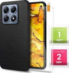 ETUI DO XIAOMI 14T PRO OBUDOWA CZARNE MATOWE SILIKON POKROWIEC SLIM   SZKŁO