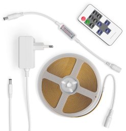 LED strip set AVIDE, IP20, 33W, 3000K, 1579 lm, COB, 24V, with remote control, 5m
