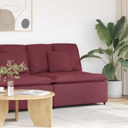Modułowy moduł centralny sofy z poduszkami Wino czerwone 100 cm