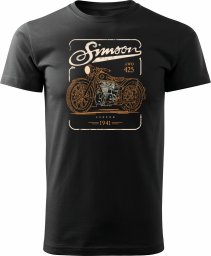 Koszulka motocyklowa z motocyklem Simson AWO 425 Legend męska czarna REGULAR S