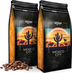 Zestaw Kawa ziarnista 1kgX2 MEXICO CITY 100% ARABICA Świeżo Palona do ekspresu + GRATIS