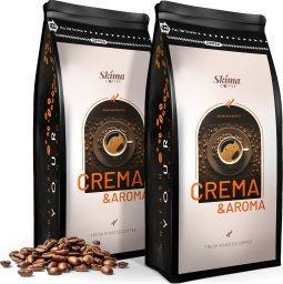 Kawa ziarnista SkimaCoffee Zestaw Kawa ziarnista 1kgX2 CREMA AROMA BLEND Świeżo Palona do ekspresu