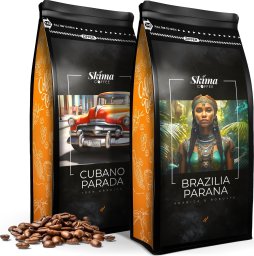 Zestaw Kawa ziarnista 1kgX2 CUBANO PARADA/BRAZILIA PARANA Świeżo Palona do ekspresu + GRATIS