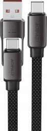 Kabel USB Acefast USB-C - USB-C + USB-A 1.2 m Wielokolorowy (6974316282334)