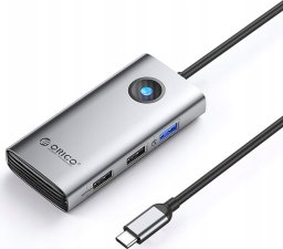 Stacja dokująca USB-C 5w1 / output: 1x USB-A 3.0 + 2x USB-A 2.0 + 1x HDMI - szara