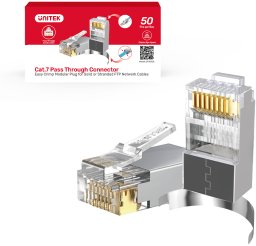 Unitek Unitek Wtyk modularny Pass-Through RJ45 Cat. 7, 50szt.