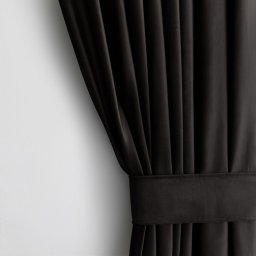AmeliaHome Zasłona VELVET styl klasyczny przelotki srebrne 140x245 czarna