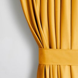 AmeliaHome Zasłona VELVET styl klasyczny przelotki srebrne 140x245 musztardowa
