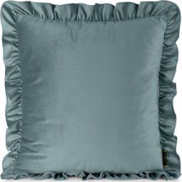 Welwetowa poszewka z falbankami BRENDA 60X60 niebieska