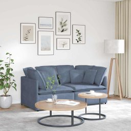vidaXL Sofa modułowa z poduszkami Tkanina sztruksowa niebieska