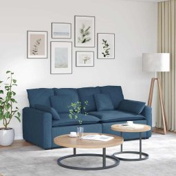vidaXL Sofa modułowa z poduszkami, niebieska