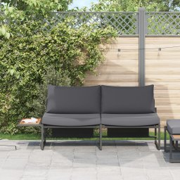 vidaXL Antracytowy Metal Mieści 3 Sofa ogrodowa Prostokątna