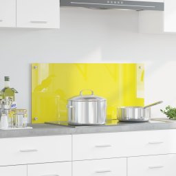 vidaXL Płytka Backsplash do Kuchni Żółta Szkło hartowane 90 x 40 x 0.6 cm