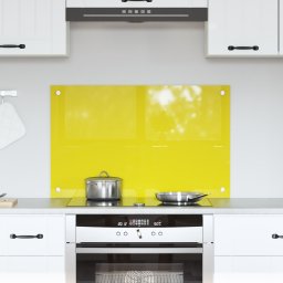 vidaXL Backsplash kuchenny Żółty szkło hartowane 80 x 50 x 0,6 cm