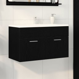 vidaXL Kabinet z Umywalką Łazienkową Czarny dąb Drewno inżynieryjne
