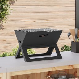 vidaXL Węgiel Stal węglowa Średni Składany Grill Węglowy Prostokątny