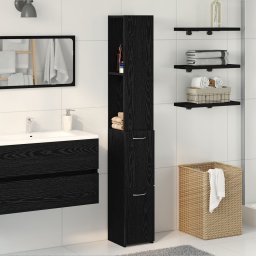 vidaXL Szafka łazienkowa Czarny dąb 25*25*170